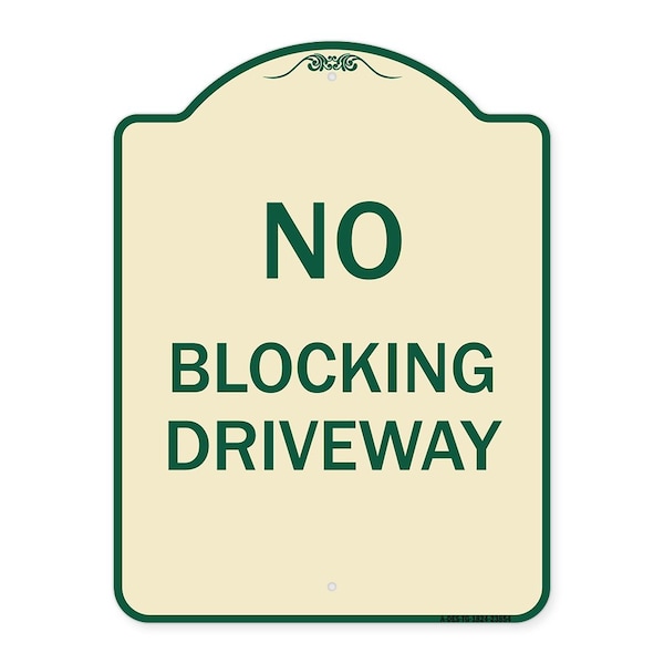 Signmission No Blocking Driveway Heavy-Gauge Aluminum Architectural Sign, 24" x 18", TG-1824-23854 A-DES-TG-1824-23854 - main